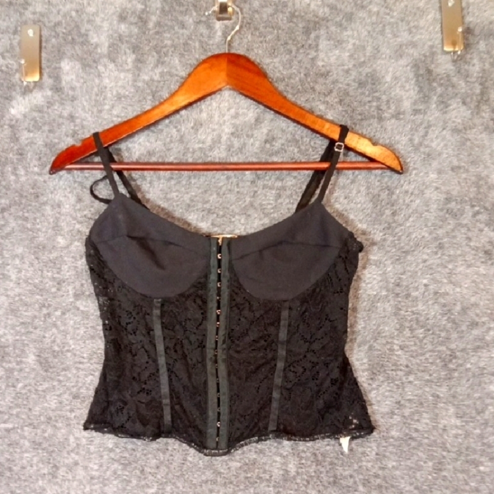 Free People Intimately Mesh Hoop N Look Closure Goth Gruge Festival Size M - Picture 3 of 10